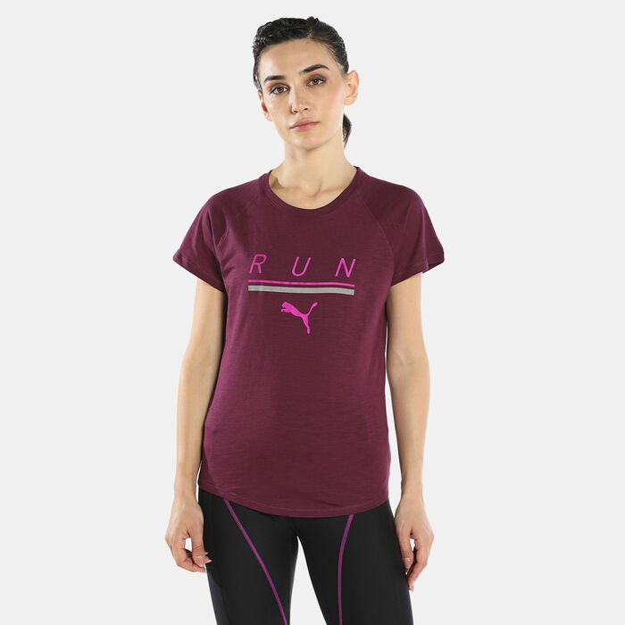 PUMA Women's Run 5K Logo T-Shirt Purple PUMA Women's Run 5K Logo T-Shirt Purple image number 0