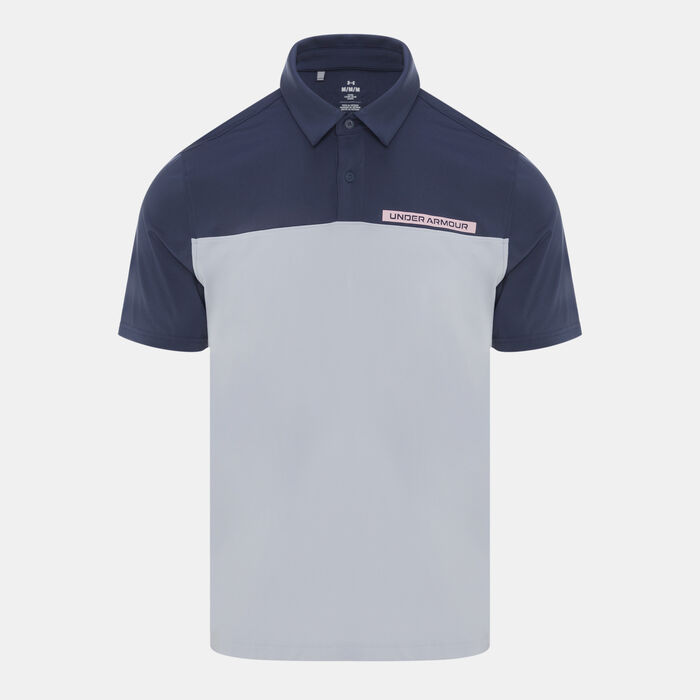 Under Armour Men's Tee To Green Colour Block Golf Polo Shirt Grey image number 0