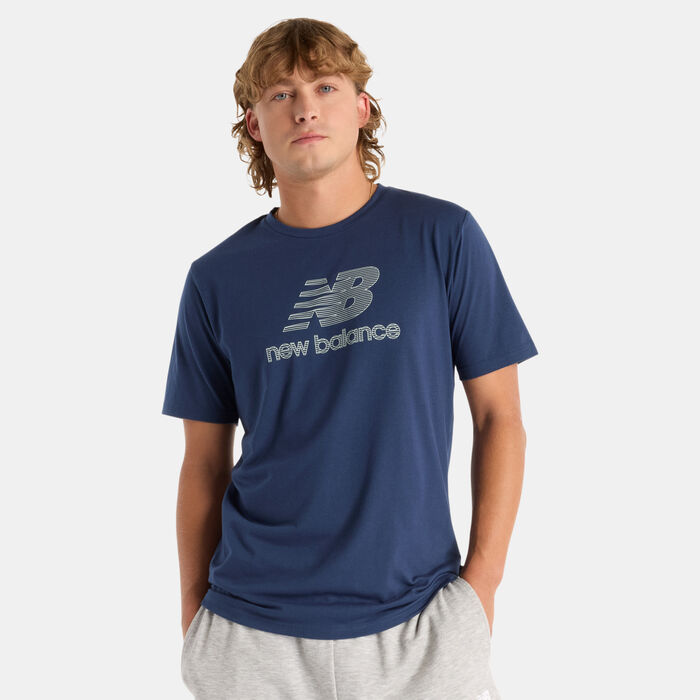 New Balance Men's Heathertech Logo T-Shirt Blue image number 0