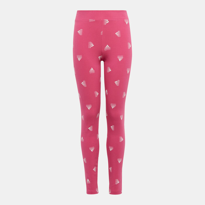 adidas Kids' Brand Love Print Leggings Pink adidas Kids' Brand Love Print Leggings Pink image number 0