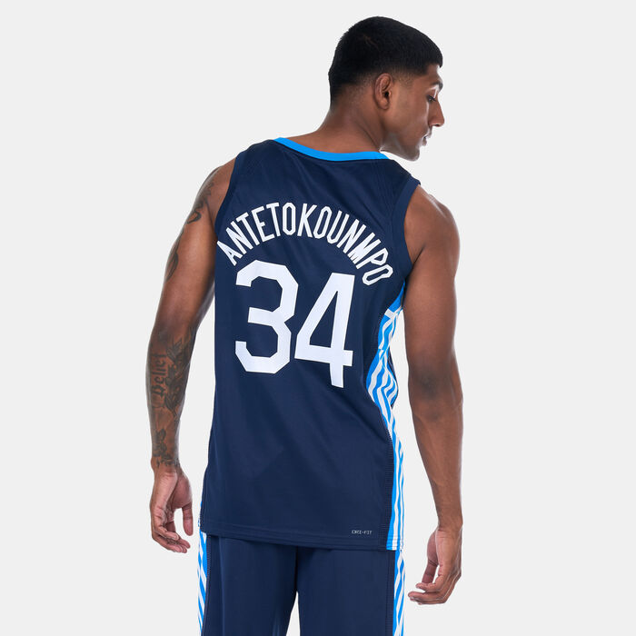 Nike Men's Giannis Antetokounmpo Greece (Road) Limited Basketball Jersey Blue Nike Men's Giannis Antetokounmpo Greece (Road) Limited Basketball Jersey Blue image number 1