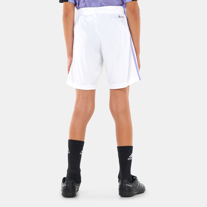 adidas Kids' Real Madrid F.C. Home Football Shorts - 2022/23 White adidas Kids' Real Madrid F.C. Home Football Shorts - 2022/23 White image number 1