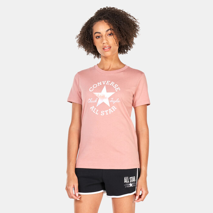 Converse Women's Chuck Patch Infill T-Shirt Peach Converse Women's Chuck Patch Infill T-Shirt Peach image number 0