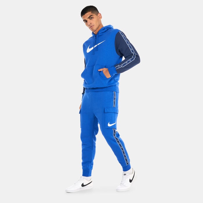 Nike Men's Sportswear Repeat Pullover Fleece Hoodie Blue Nike Men's Sportswear Repeat Pullover Fleece Hoodie Blue image number 2