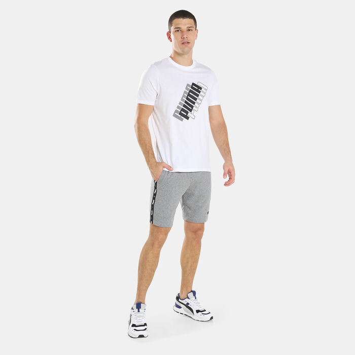 PUMA Men's Essentials+ Tape Shorts Grey PUMA Men's Essentials+ Tape Shorts Grey image number 2