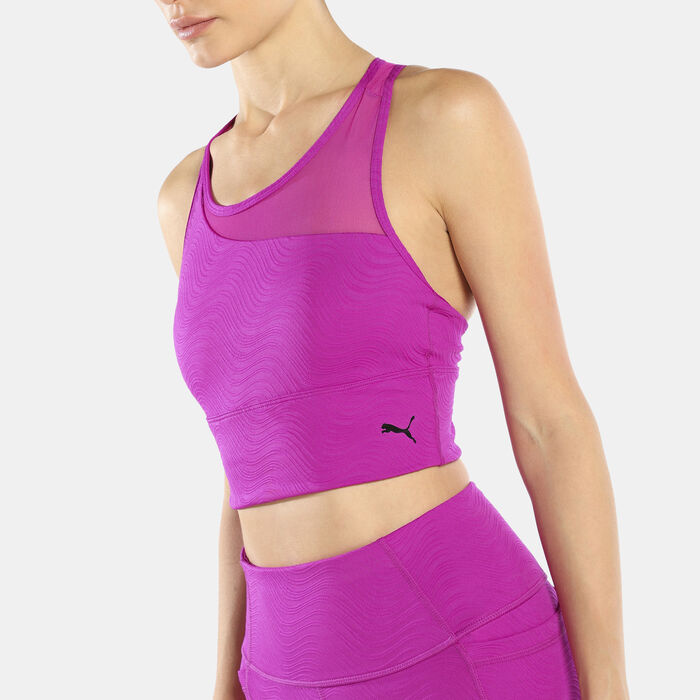 PUMA Women's Mid Impact Flawless Sports Bra Pink image number 3