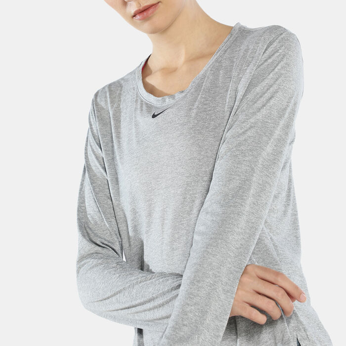 Nike Women's Dri-FIT One T-Shirt Grey Nike Women's Dri-FIT One T-Shirt Grey image number 3