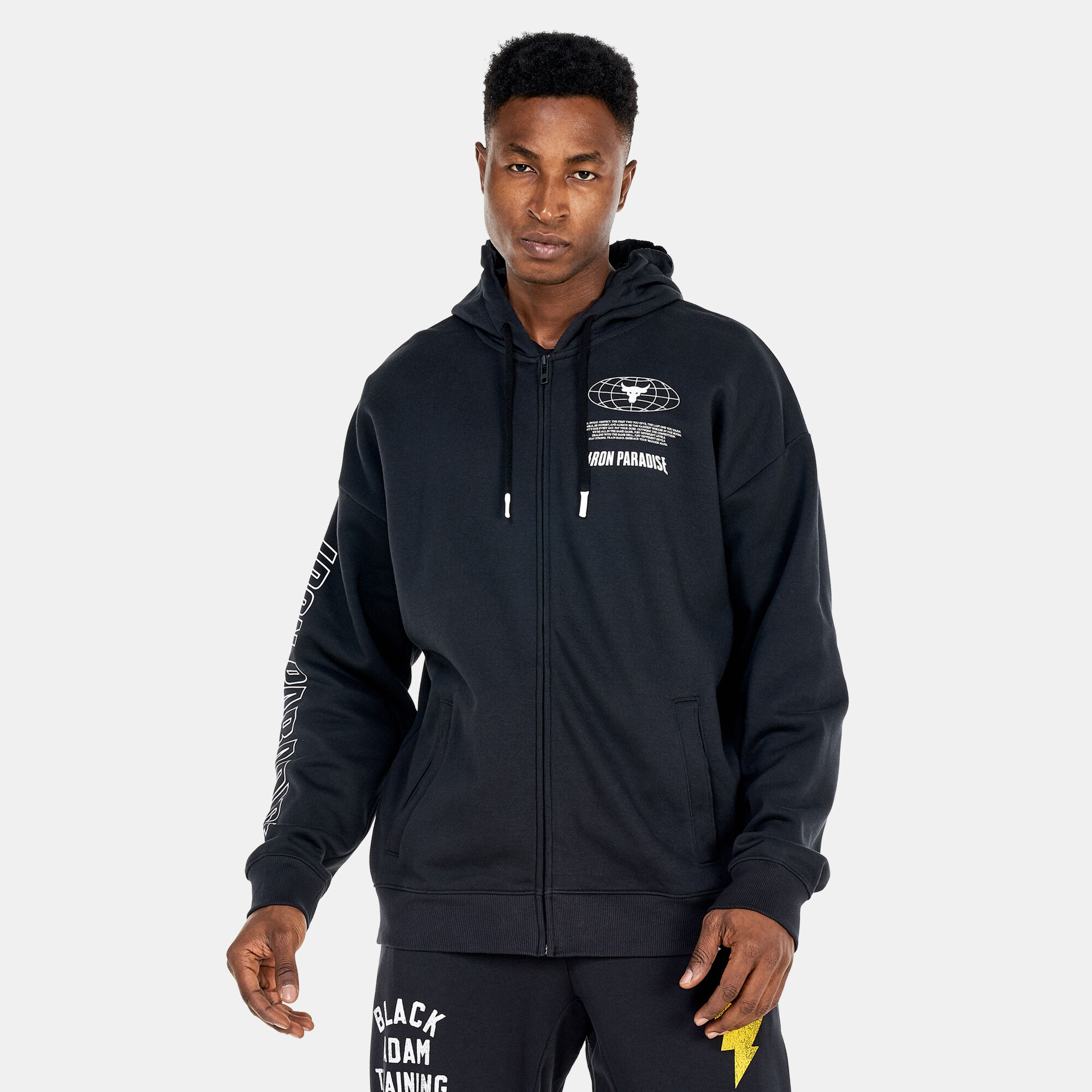 Men s Project Rock Rival Fleece Disrupt Full Zip Jacket Black Under Armour in KSA SSS