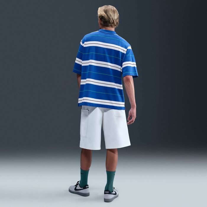 Nike Men's Sportswear Club Striped Polo Shirt Blue Nike Men's Sportswear Club Striped Polo Shirt Blue image number 4