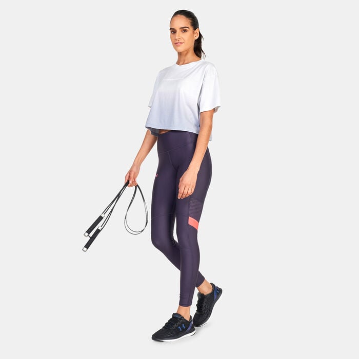Under Armour Women's UA Branded Dip Dye Crop Top Grey Under Armour Women's UA Branded Dip Dye Crop Top Grey image number 2