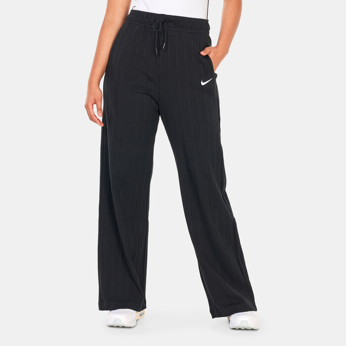 Nike Women's Ribbed Jersey Wide-Leg Pants White Nike Women's Ribbed Jersey Wide-Leg Pants White image number 0