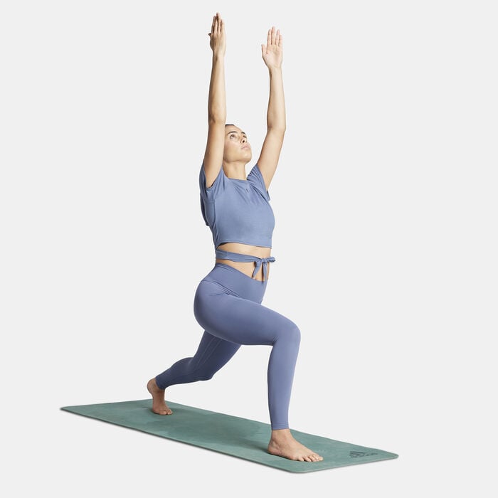 adidas Women's Yoga Studio Wrapped T-Shirt Blue adidas Women's Yoga Studio Wrapped T-Shirt Blue image number 2