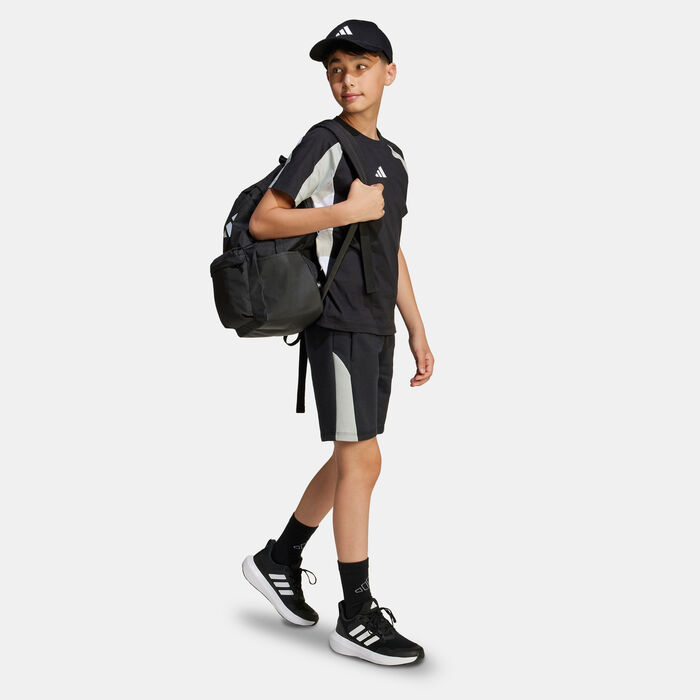 adidas Kids' Seasonal Essentials Colorblock T-Shirt Black adidas Kids' Seasonal Essentials Colorblock T-Shirt Black image number 2