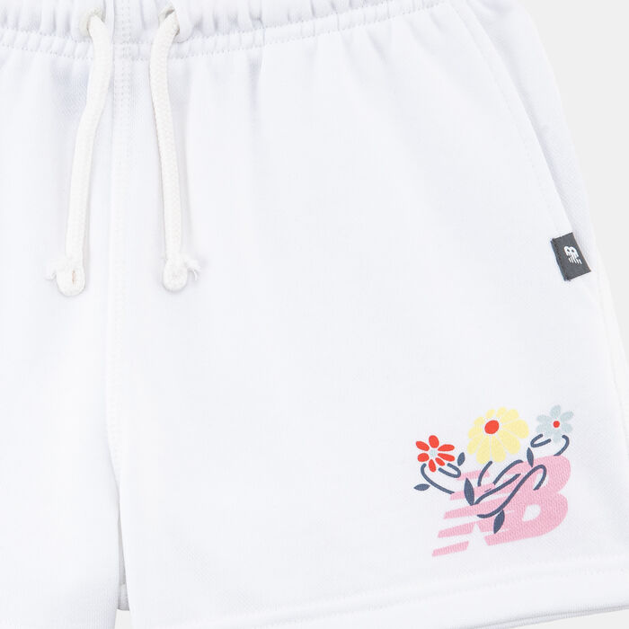New Balance Kids' Floral Vines Graphic Shorts White image number 2