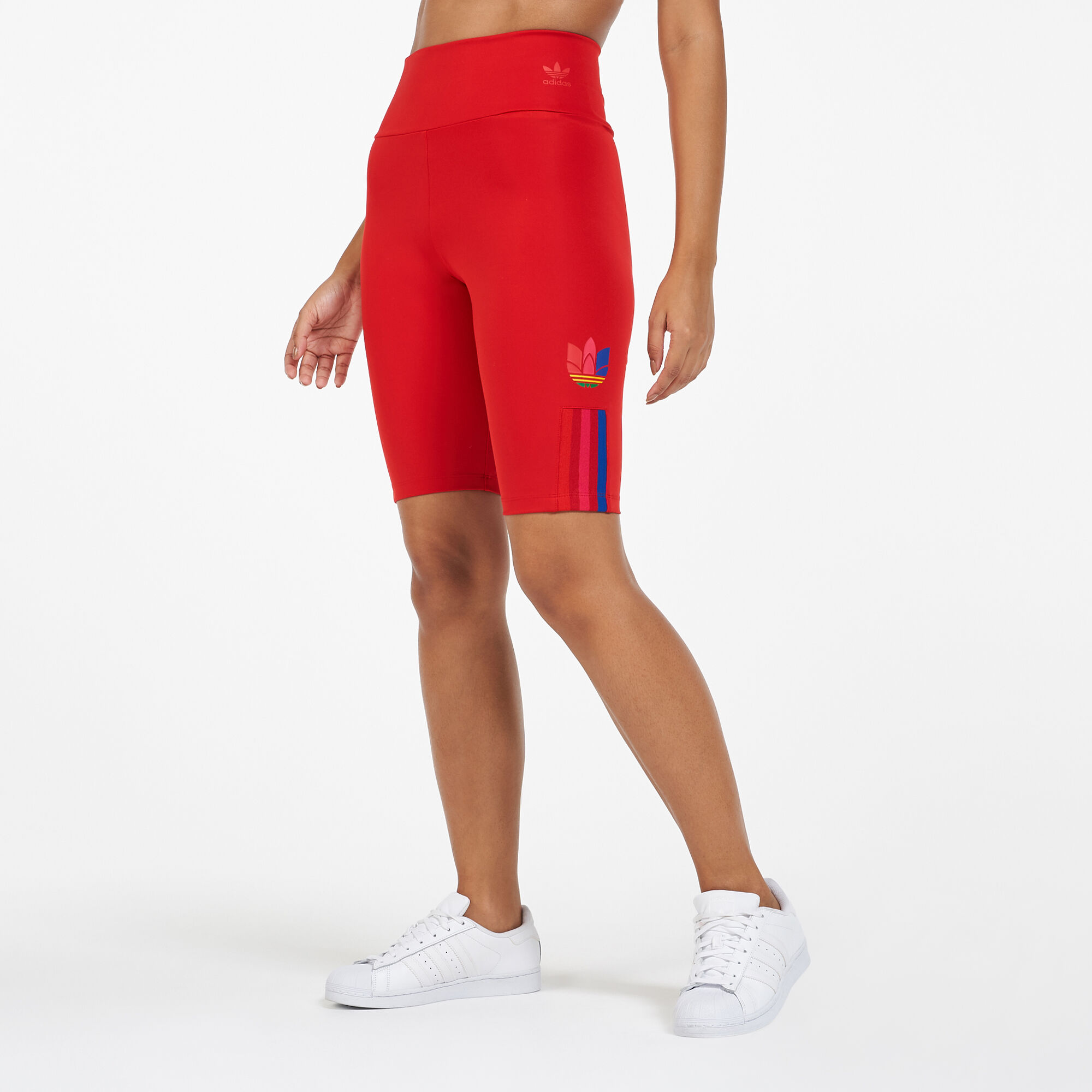 Adidas biker on sale shorts red