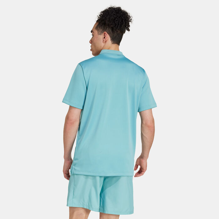adidas Men's Train Essentials Training Polo Shirt Blue adidas Men's Train Essentials Training Polo Shirt Blue image number 1