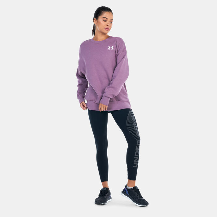 Under Armour Women's UA Essential Fleece Sweatshirt Purple Under Armour Women's UA Essential Fleece Sweatshirt Purple image number 2