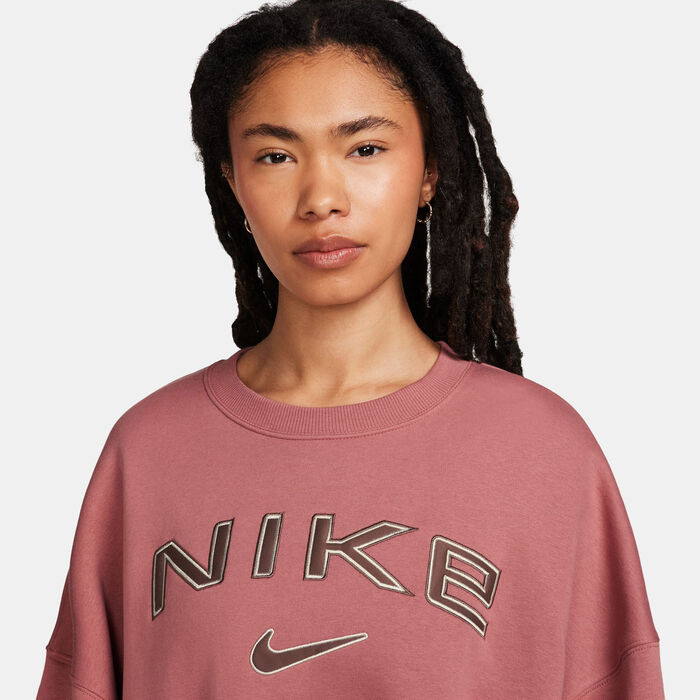 Nike Women's Sportswear Phoenix Fleece Logo Sweatshirt Blue Nike Women's Sportswear Phoenix Fleece Logo Sweatshirt Blue image number 2