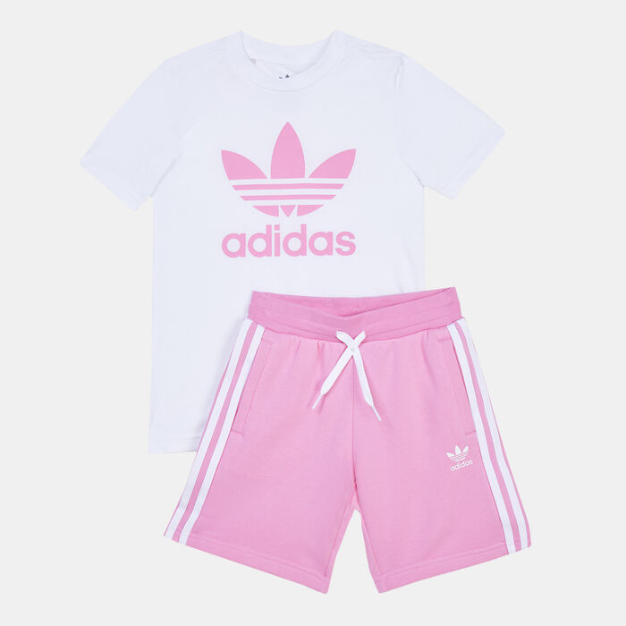 adidas Originals Kids' Adicolor Shorts and T-Shirt Set White image number 0