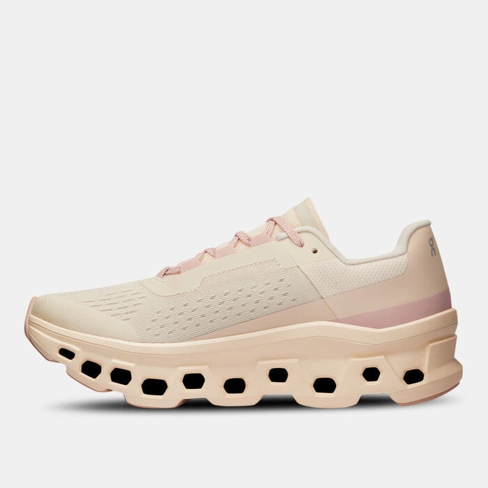 On Women's Cloudmonster Running Shoes Pink On Women's Cloudmonster Running Shoes Pink image number 2