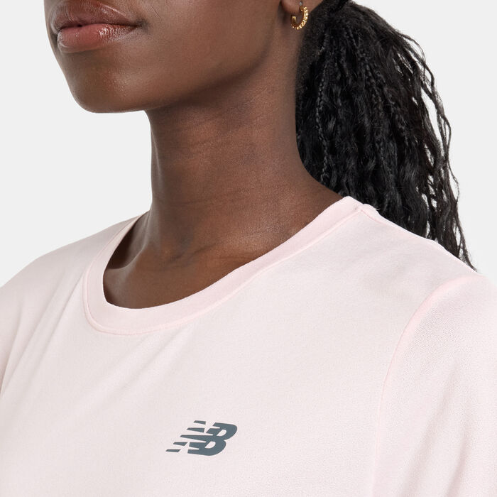 New Balance Women's Sport Core Heather Training T-Shirt Pink New Balance Women's Sport Core Heather Training T-Shirt Pink image number 3