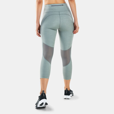 Nike Women's Fast Mid-Rise Crop Running Leggings Grey