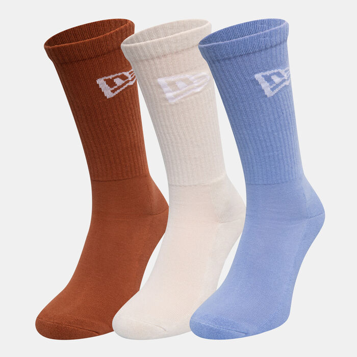 New Era Flag Logo Crew Socks (3 Pairs) Beige New Era Flag Logo Crew Socks (3 Pairs) Beige image number 0