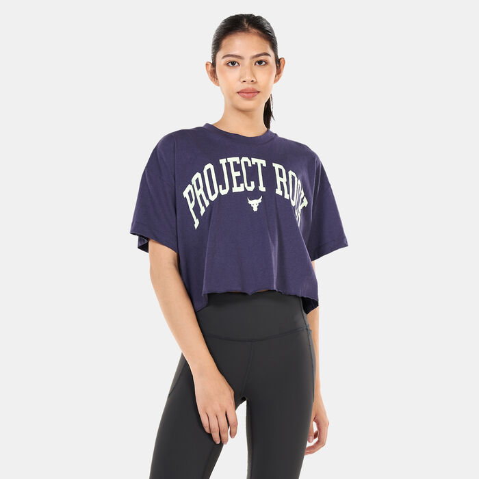 Under Armour Women's Project Rock T-Shirt Purple Under Armour Women's Project Rock T-Shirt Purple image number 0