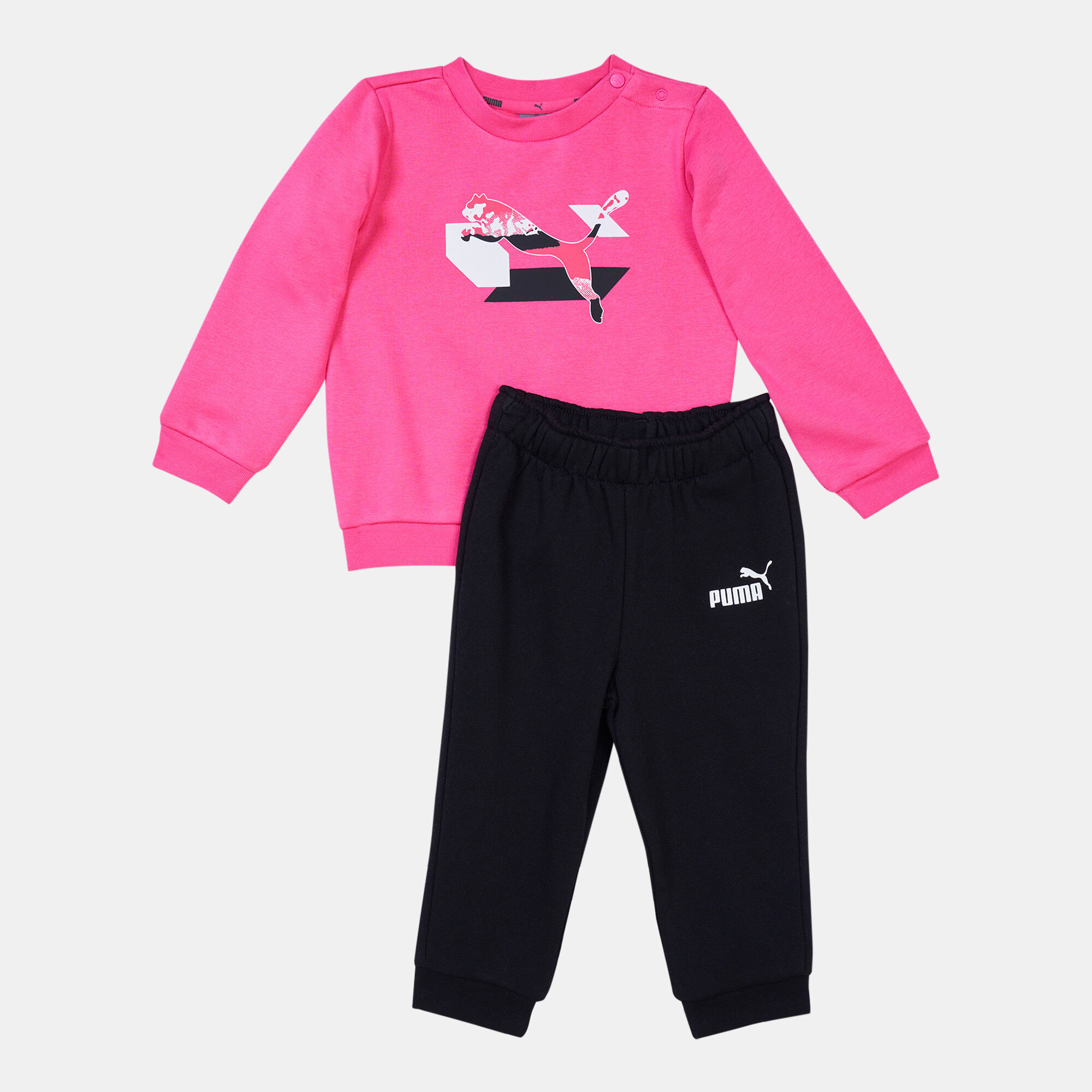 Kids Minicats Power Sweatshirt and Sweatpants Set Baby and Toddlers Pink PUMA in KSA SSS