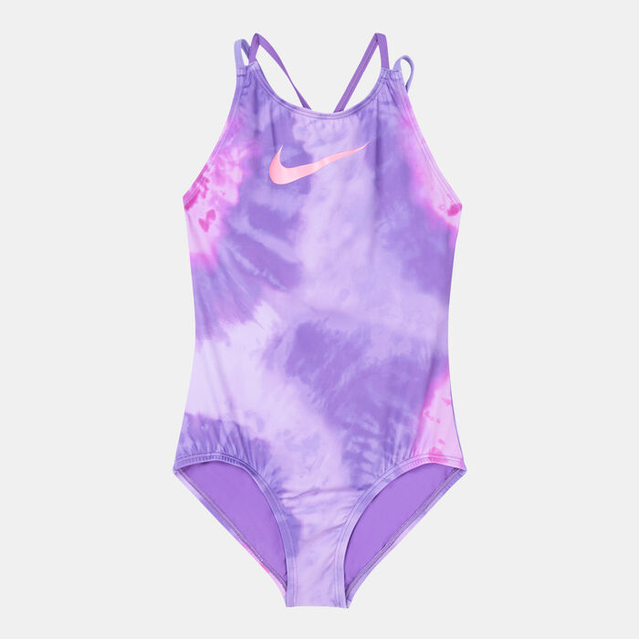 Nike Swim Kids' Tie-Dye Spiderback One-Piece Swimsuit Purple Nike Swim Kids' Tie-Dye Spiderback One-Piece Swimsuit Purple image number 0