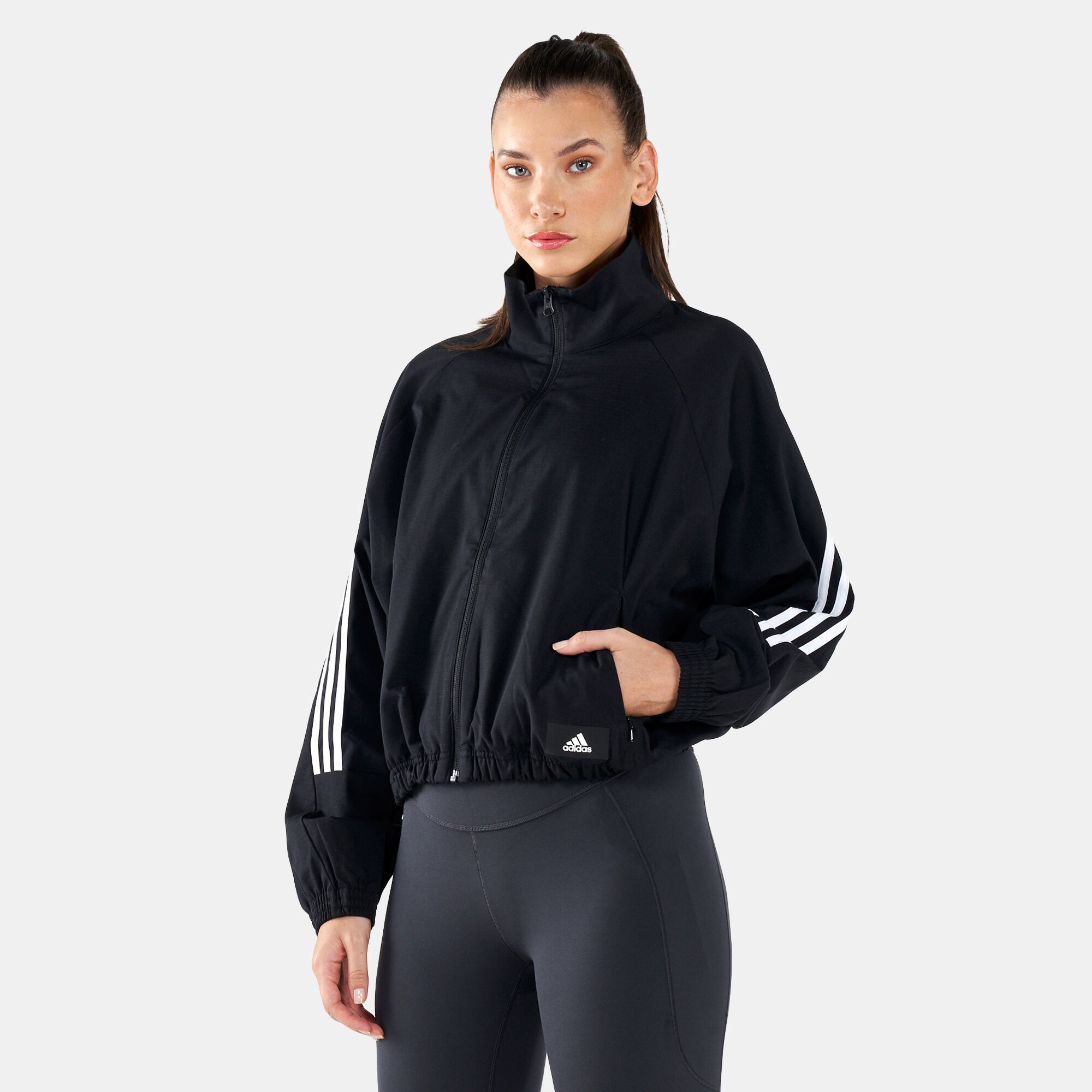 Adidas womens shop icon jacket black