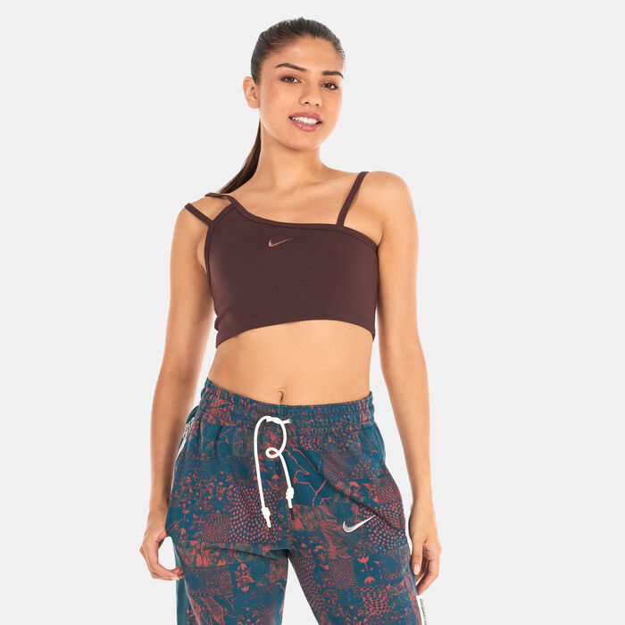 Nike Women's Sportswear Everyday Crop Tank Top Brown Nike Women's Sportswear Everyday Crop Tank Top Brown image number 0
