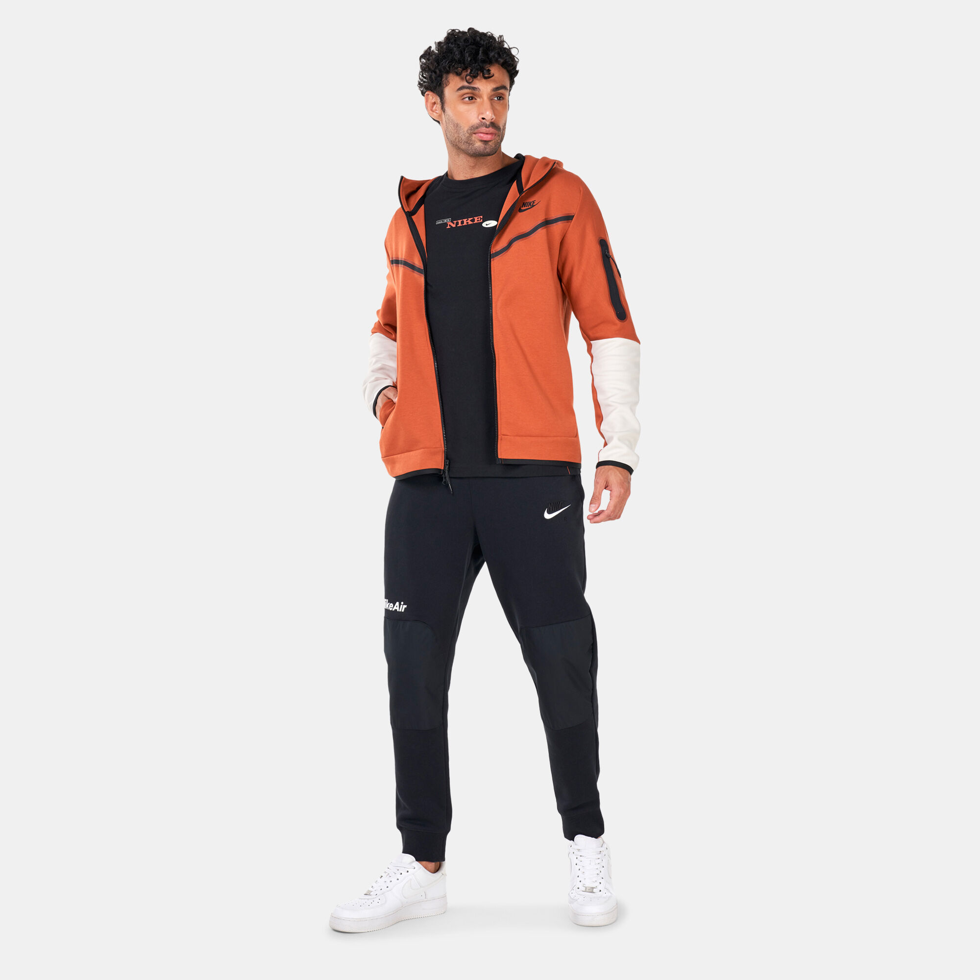Orange nike tech hoodie on sale