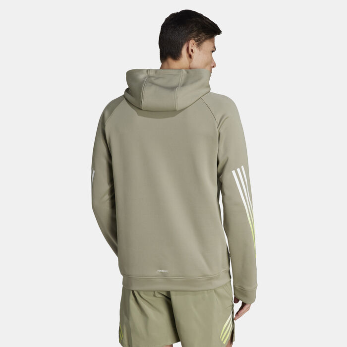 adidas Men's Train Icons 3-Stripes Training Hoodie Grey image number 1