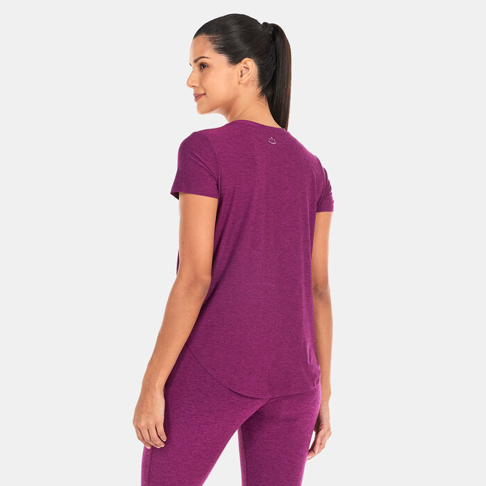 BEYOND YOGA Women's Featherweight On The Down Low T-Shirt Purple BEYOND YOGA Women's Featherweight On The Down Low T-Shirt Purple image number 1