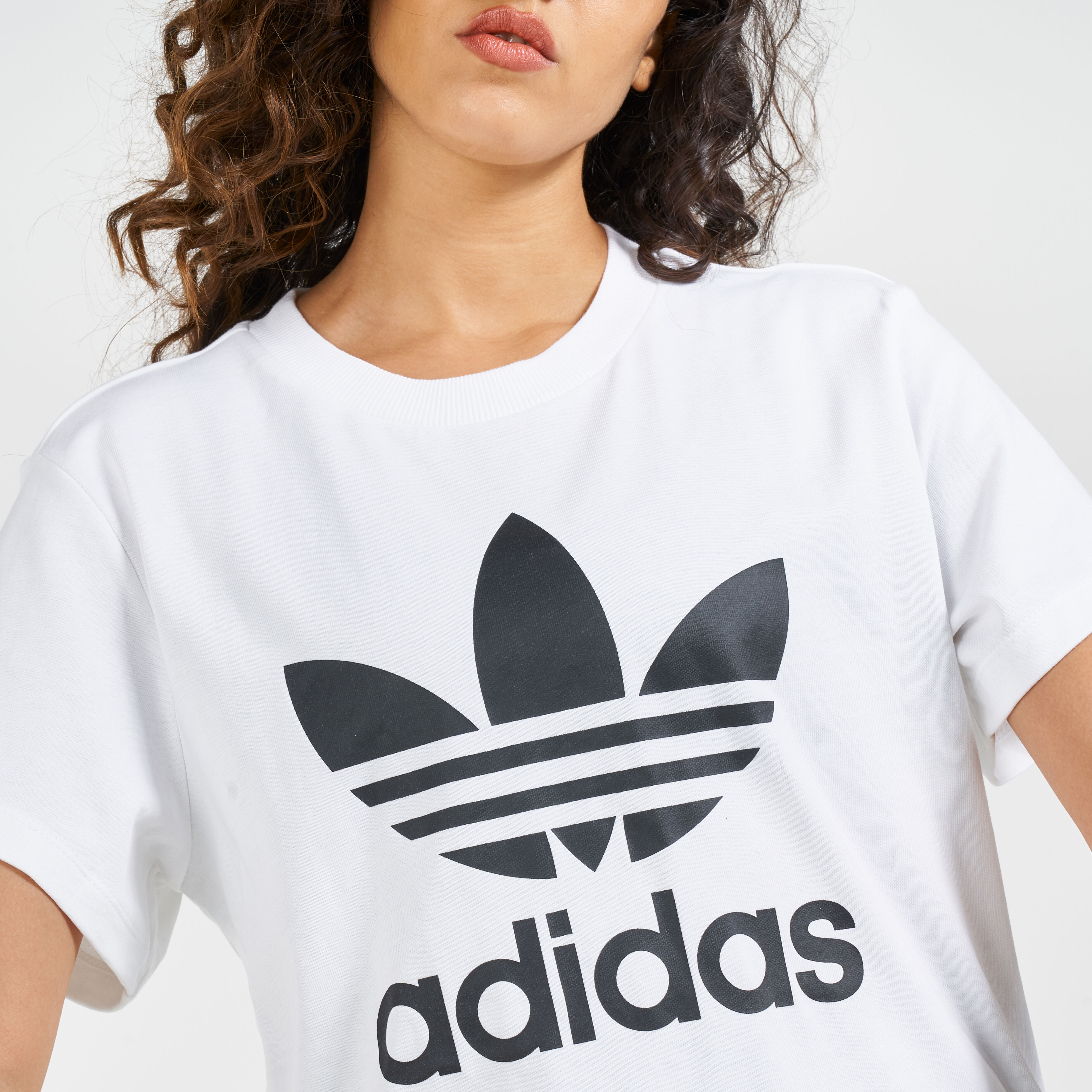 Adidas originals white best sale boyfriend fit t-shirt