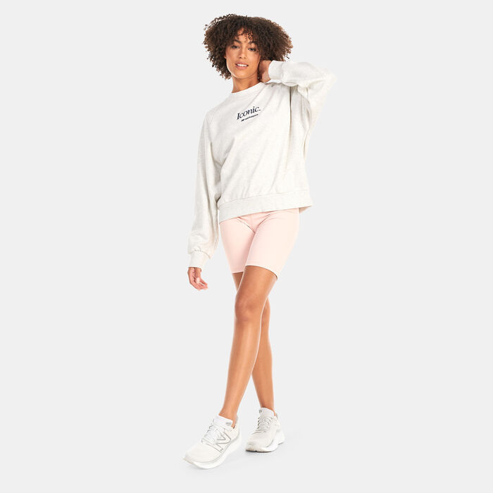 New Balance Women's Athletics Icono-Graphic Crew Sweatshirt White image number 2