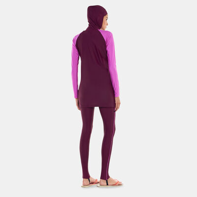 Speedo Women's Modest 3-Piece Swimsuit Purple