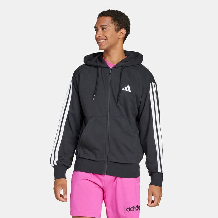 adidas Men's Essentials 3-Stripes Hoodie Black adidas Men's Essentials 3-Stripes Hoodie Black image number 0