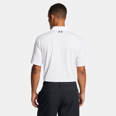 Under Armour Men's Matchplay Striped Polo Shirt White