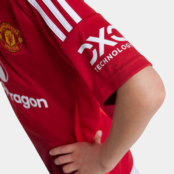 adidas Kids' Manchester United 24/25 Home Replica Football Jersey Red adidas Kids' Manchester United 24/25 Home Replica Football Jersey Red image number 4