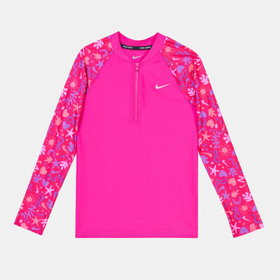 Nike Swim Kids' Long Sleeve Zip Hydroguard Pink Nike Swim Kids' Long Sleeve Zip Hydroguard Pink