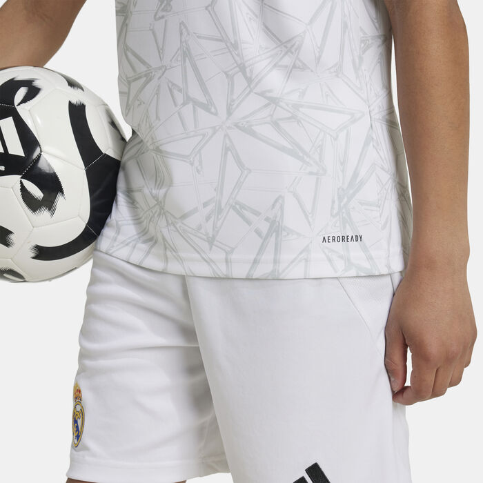 adidas Kids' Real Madrid Pre-Match Training Football Top White adidas Kids' Real Madrid Pre-Match Training Football Top White image number 4