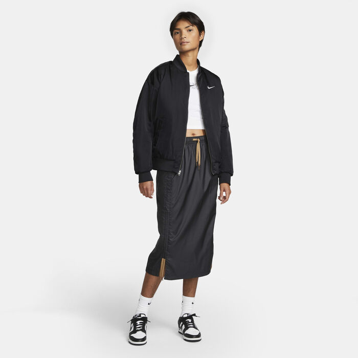 Nike Women's Sportswear Reversible Varsity Bomber Jacket Black Nike Women's Sportswear Reversible Varsity Bomber Jacket Black image number 5