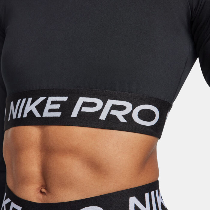 Nike Women's Pro Dri-FIT Crop Top Black Nike Women's Pro Dri-FIT Crop Top Black image number 5