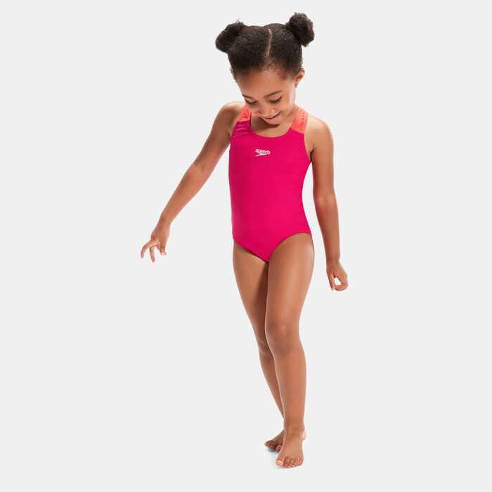 Speedo Kids' Medalist One-Piece Swimsuit (Baby and Toddler) Pink image number 1