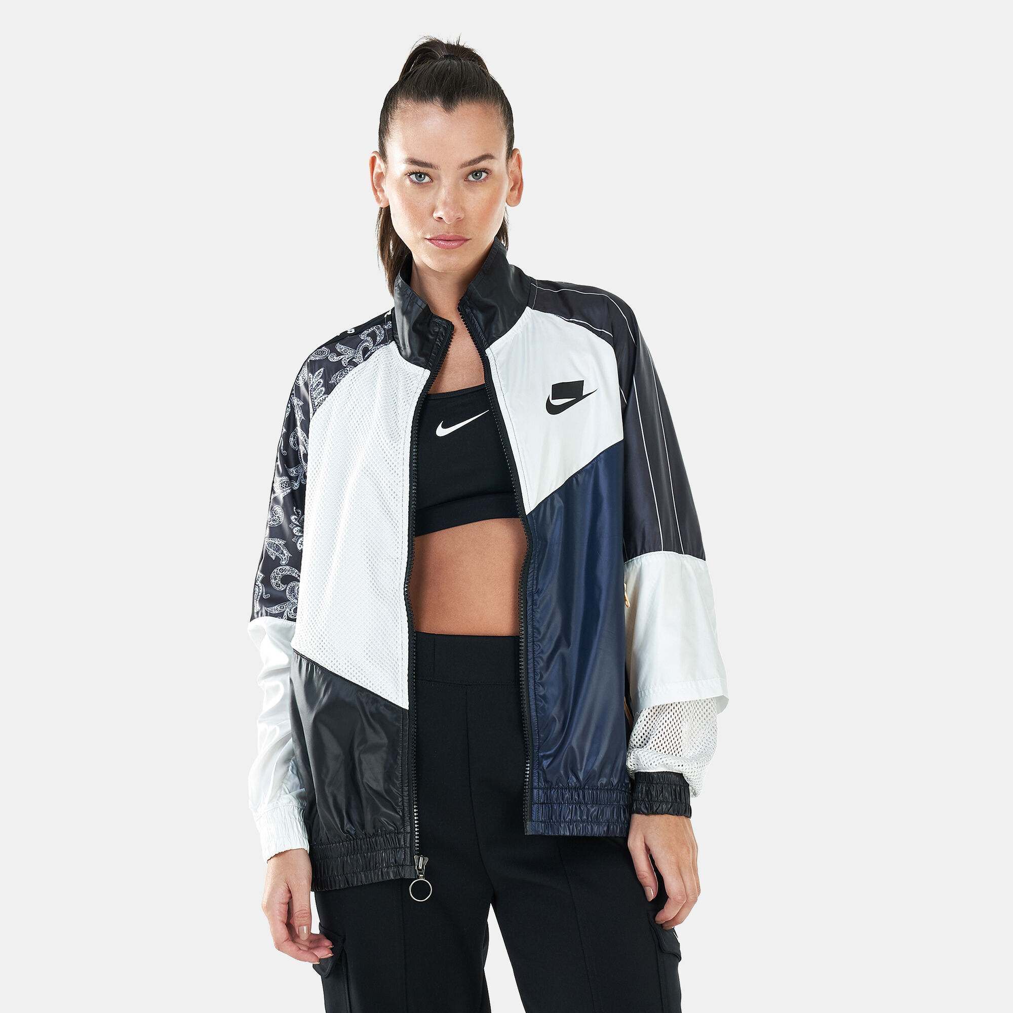 Nike sportswear women's woven track 2025 jacket