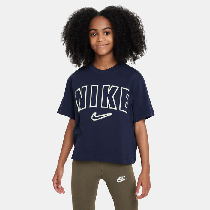 Nike Kids' Sportswear Boxy T-Shirt Blue Nike Kids' Sportswear Boxy T-Shirt Blue image number 0