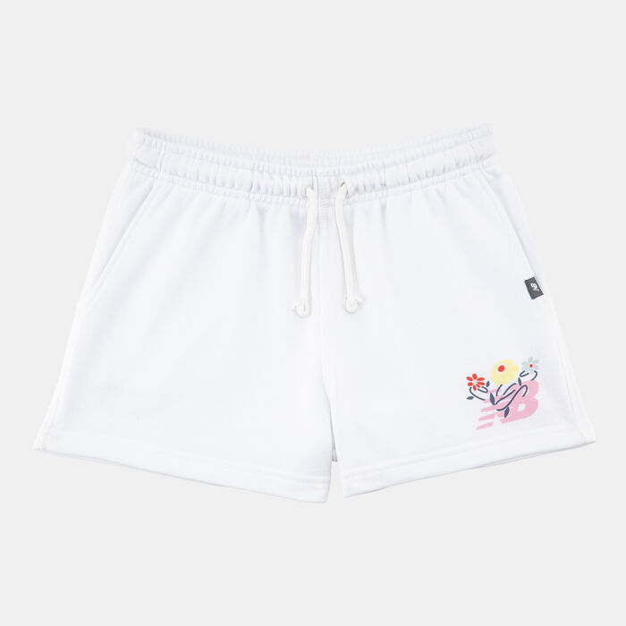 New Balance Kids' Floral Vines Graphic Shorts White image number 0