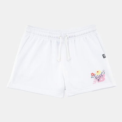 New Balance Kids' Floral Vines Graphic Shorts White New Balance Kids' Floral Vines Graphic Shorts White